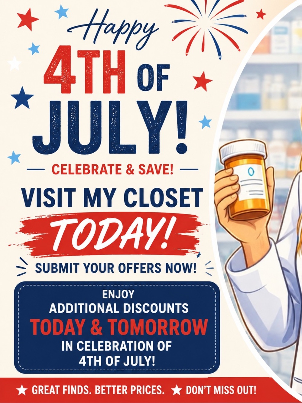 Fourth of July Pharmacist Graphic Flyer